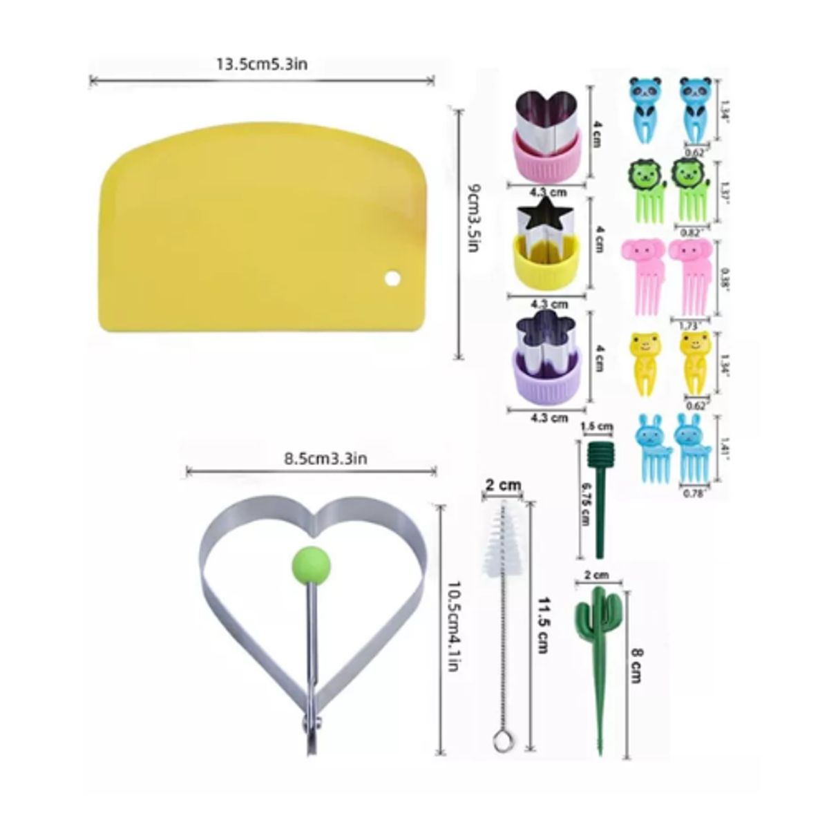 AFM - Kit Moldes De Corte Pan Fruta Comida Loncheras 26 Piezas