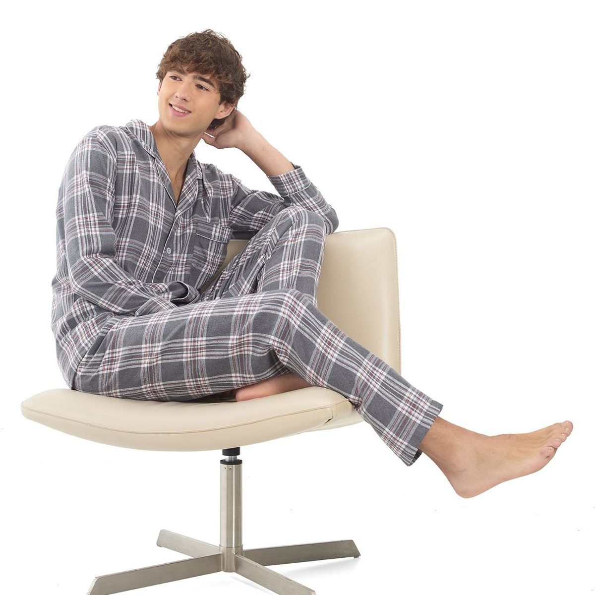 SANTANA - Pijama Hombre Leñadora Cemento