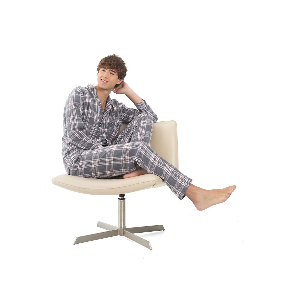 SANTANA - Pijama Hombre Leñadora Cemento