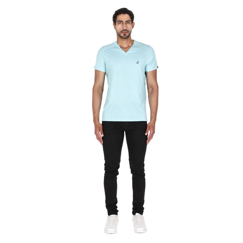 LA CHAQUETERIA - Camiseta Paralela Slimfit Verde Turquesa
