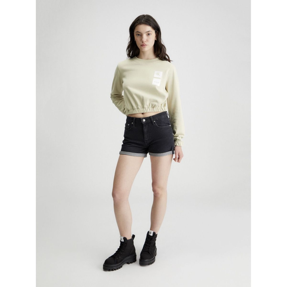 CALVIN KLEIN - Saco Verde Satinado con Logos en Caja Para Mujer Calvin Klein