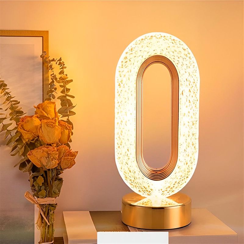 COMPRALOENCASA COM - Lámpara Táctil Cristal Circular Recargable 3 Modos de Luz 427-2