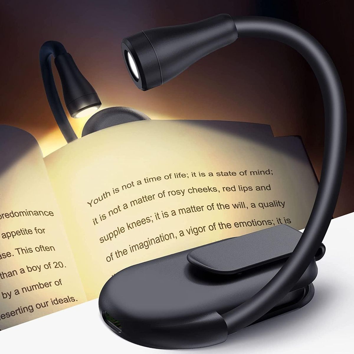 COMPRALOENCASA COM - Lámpara Clip de Lectura Recargable 3 Modos de Luz C15