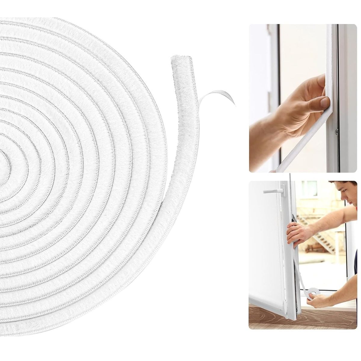 GENERAL - Guardapolvo Anti Ruido Tira Adhesiva Puertas Ventanas Blanco