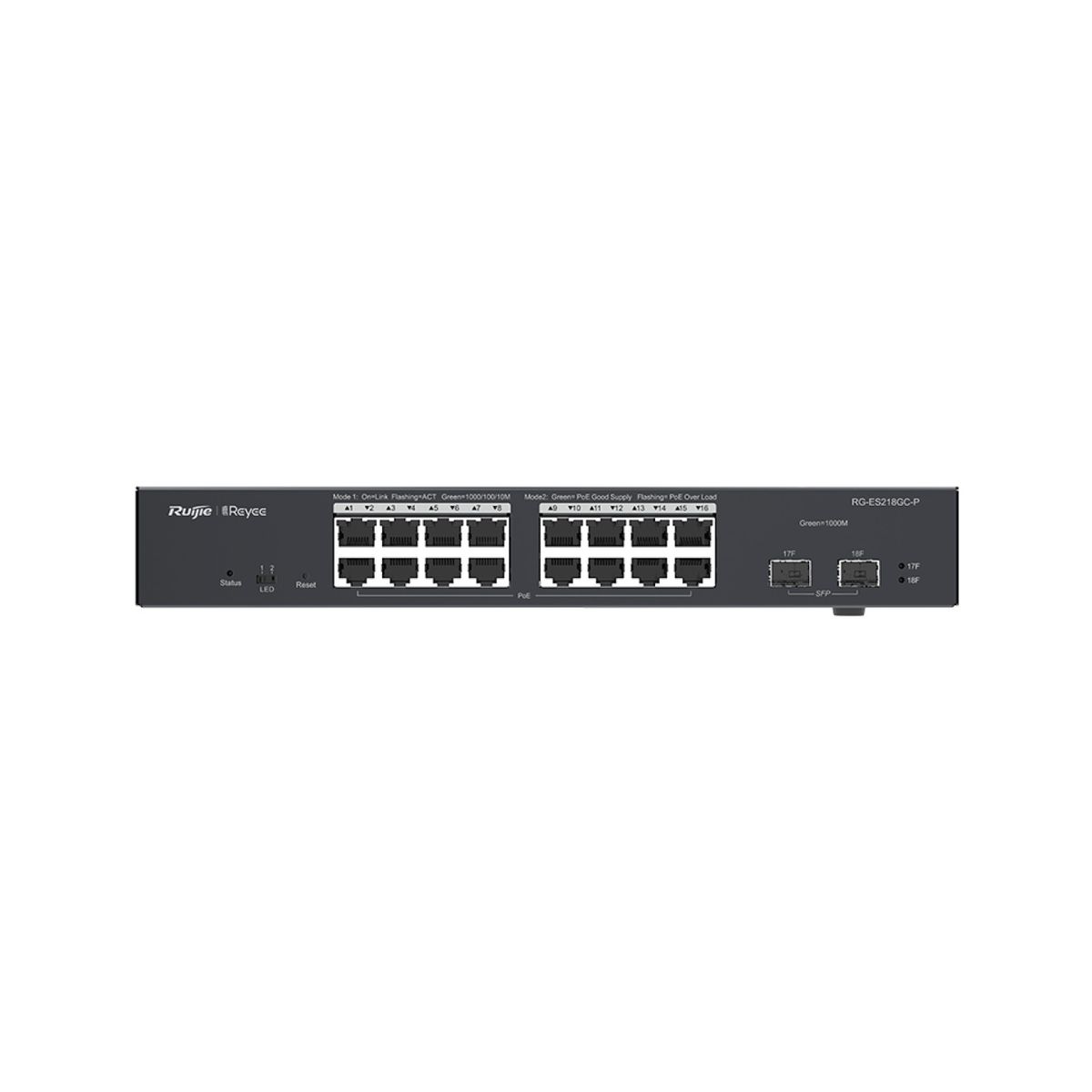 RUIJIE REYEE - Switch De 16 Puertos Poe 1 Gigabit + 2 Ptos De 1gb Sfp, Nube