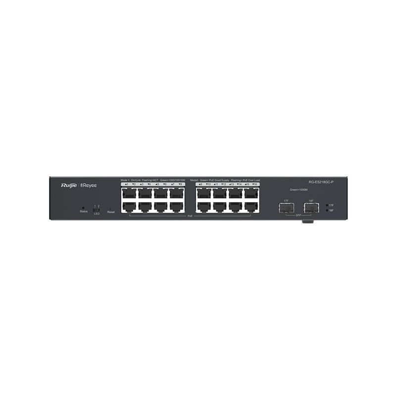 RUIJIE REYEE - Switch De 16 Puertos Poe 1 Gigabit + 2 Ptos De 1gb Sfp, Nube