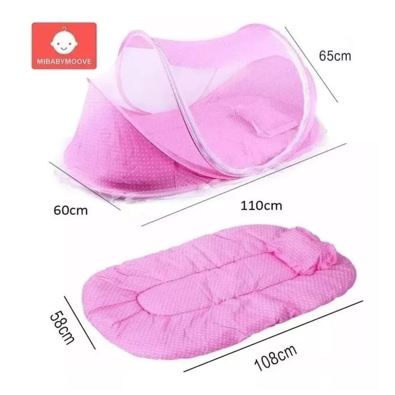 AFM - Toldillo Cuna Portátil Para Bebes+doble Alcolchon Y Almohada