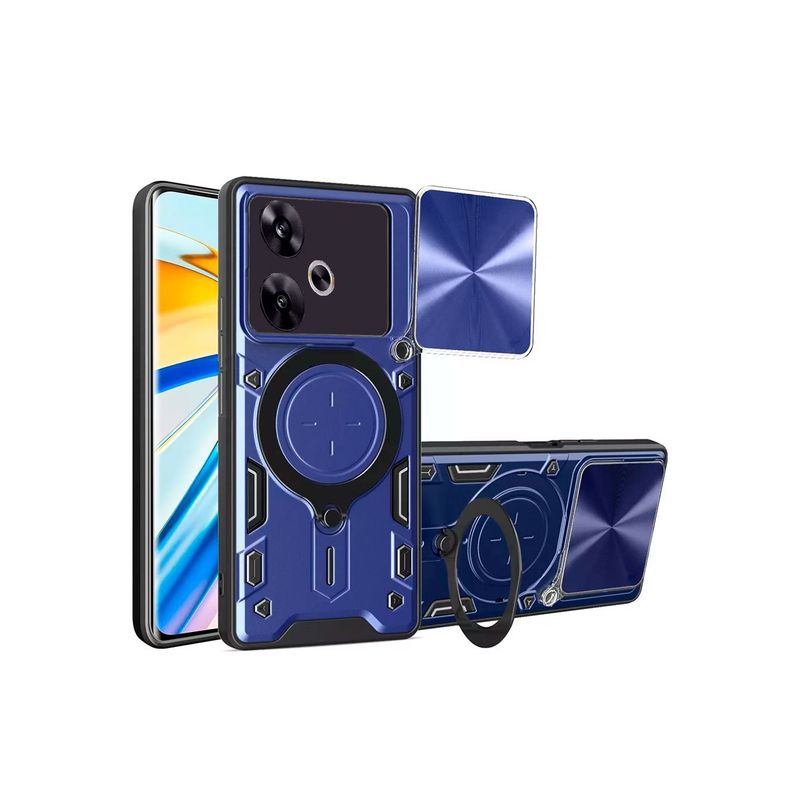 GENERICO - Estuche Proteccion Camara Con Soporte Para Xiaomi Poco F6 Azul