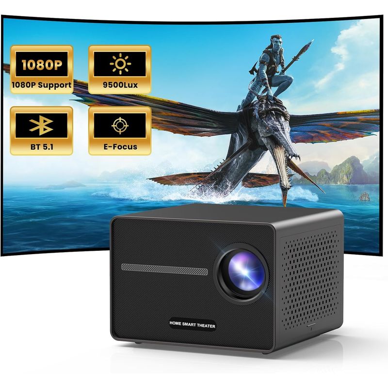 GENERICO - Video Proyector Portátil con Bluetooth y autoenfoque