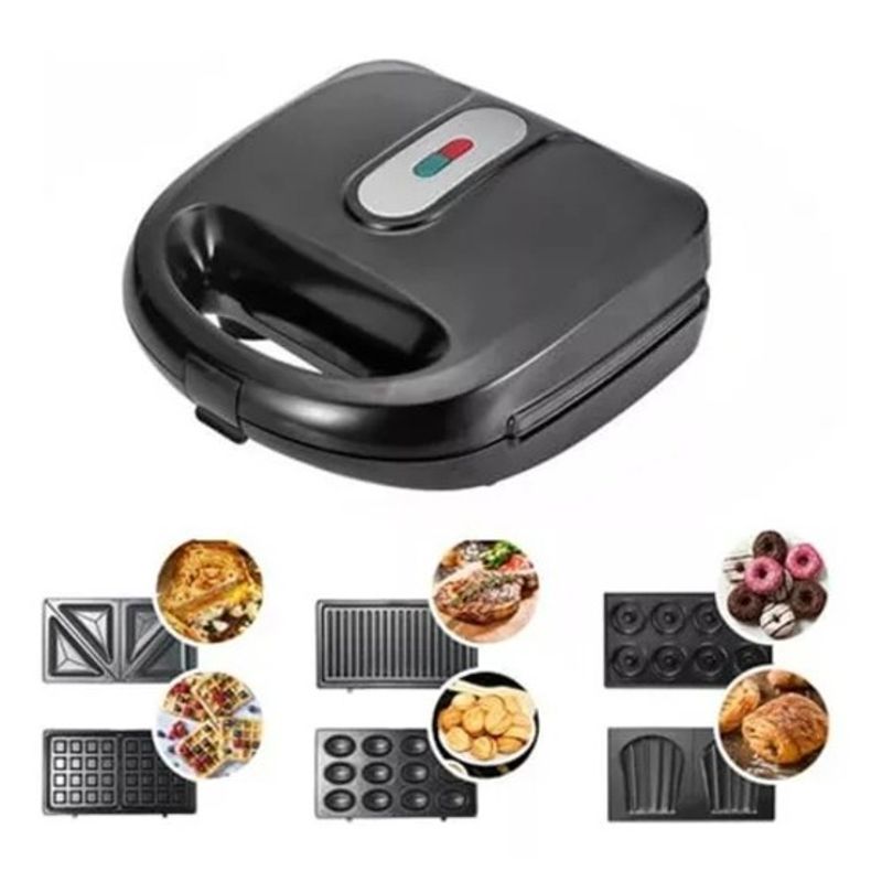 HOME ELEMENTS - Sanduchera  6 en 1 Maquina Waflera