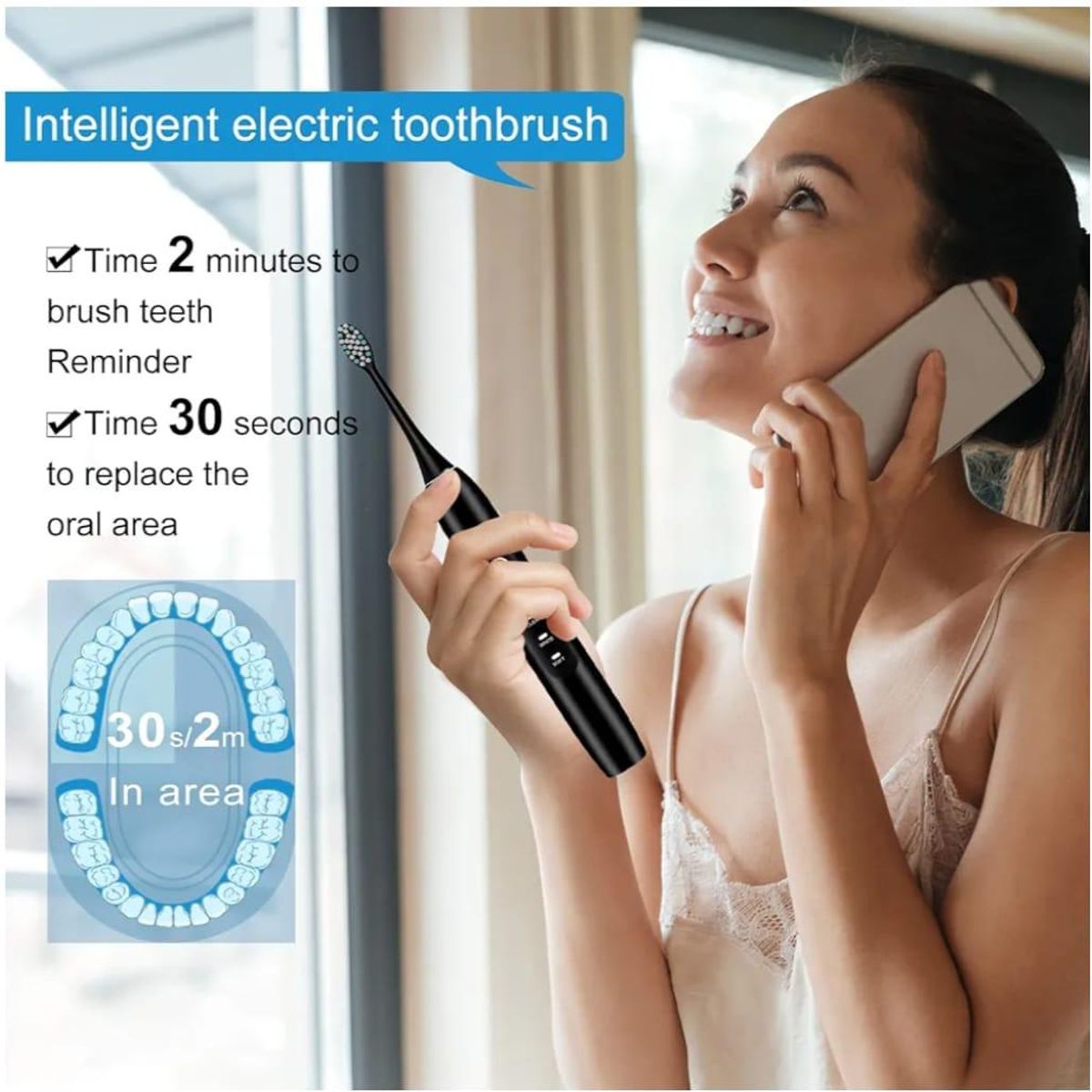 GENERICO - Cepillo De Dientes Eléctrico Blanco