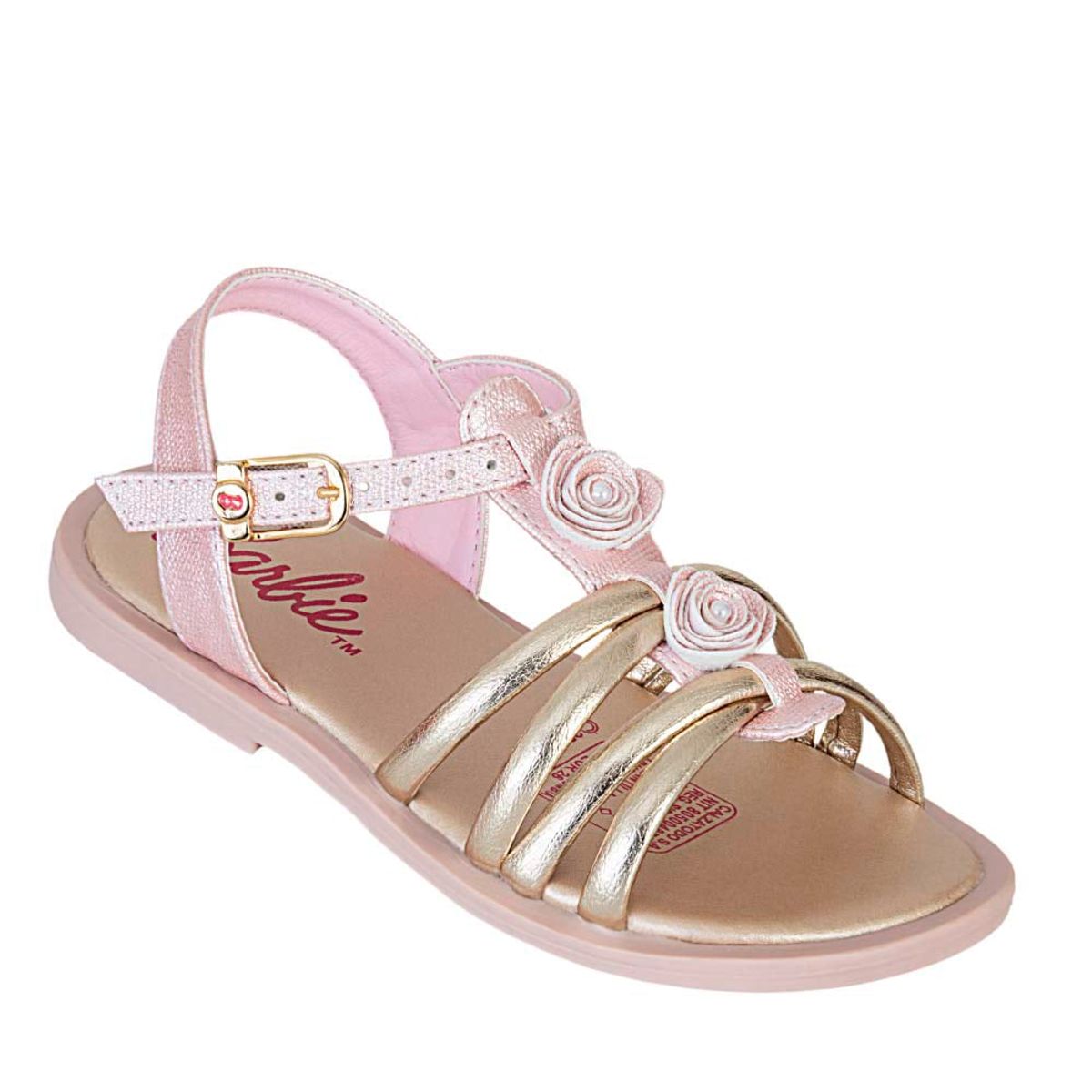 BARBIE - Sandalia de Niña marca BARBIE en Color ORO ROSADO   SANDBARBIE TEXAS