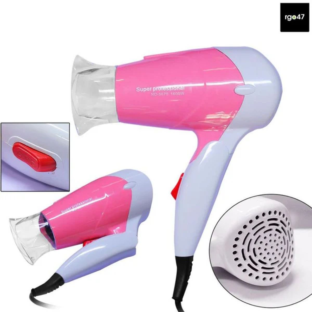 NOVA - Mini Secador Pelo Cabello Nova 1400w Viajero Portatil