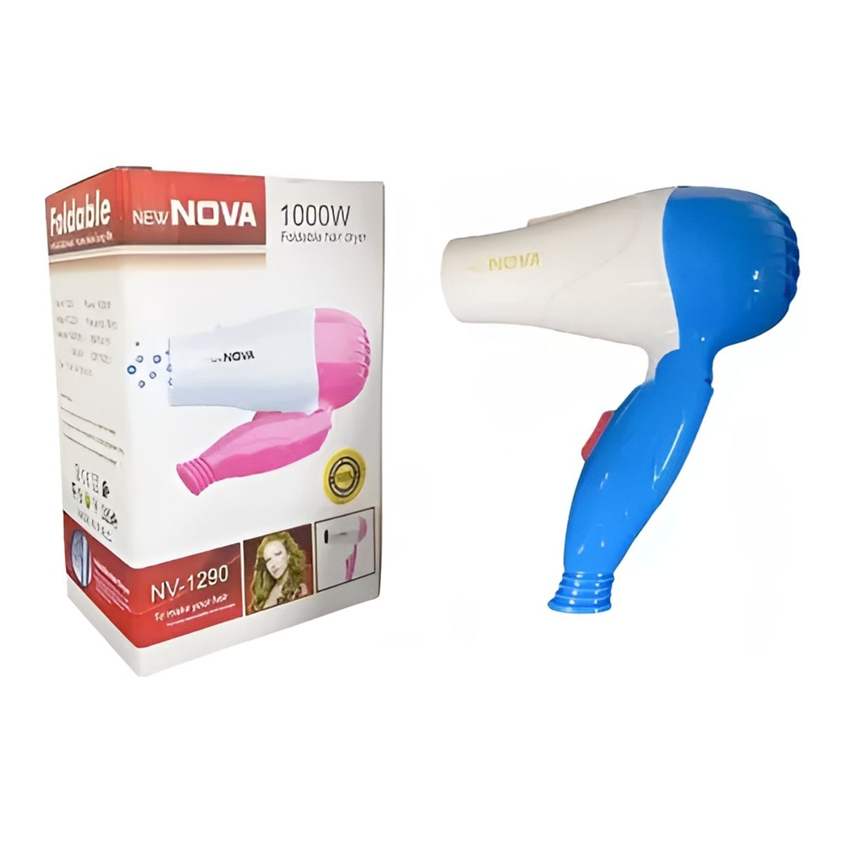NOVA - Mini Secador Pelo Cabello Nova 1000w Viajero Portatil