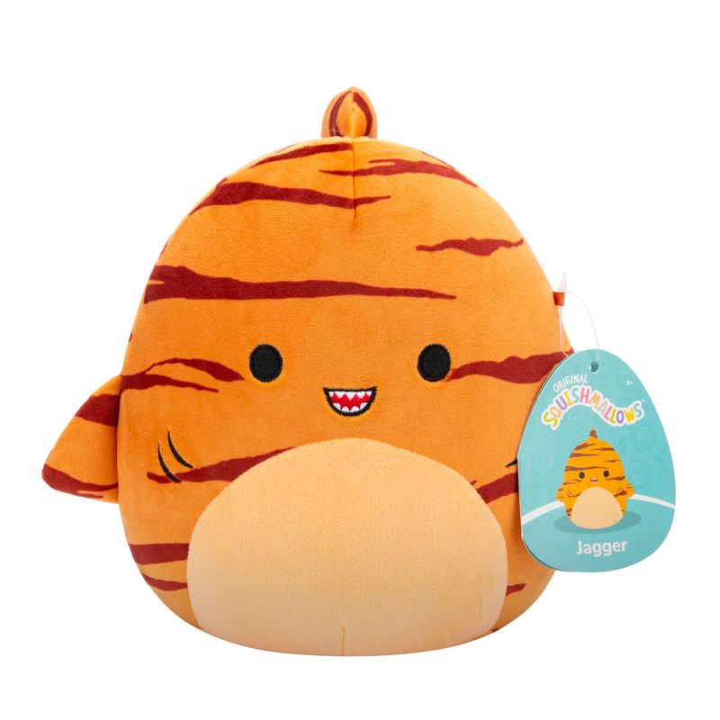 JAZWARES - Peluche Squishmallows 19 Cm Jagger - Tiburón Tigre