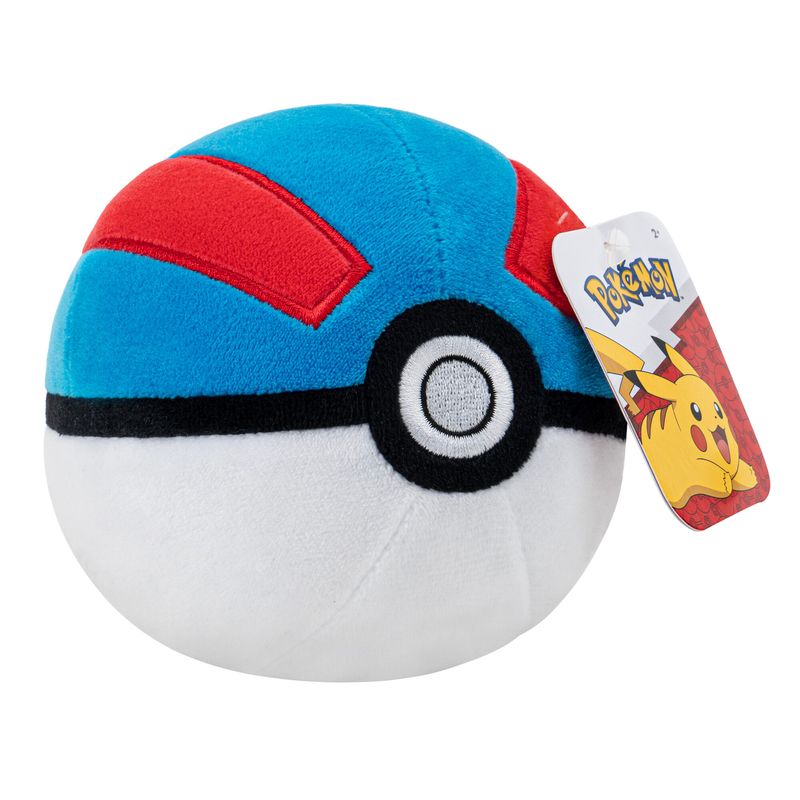 POKEMON - Peluche Pokemon Poke Bola 12 Cm Greatball Azul-Blanco