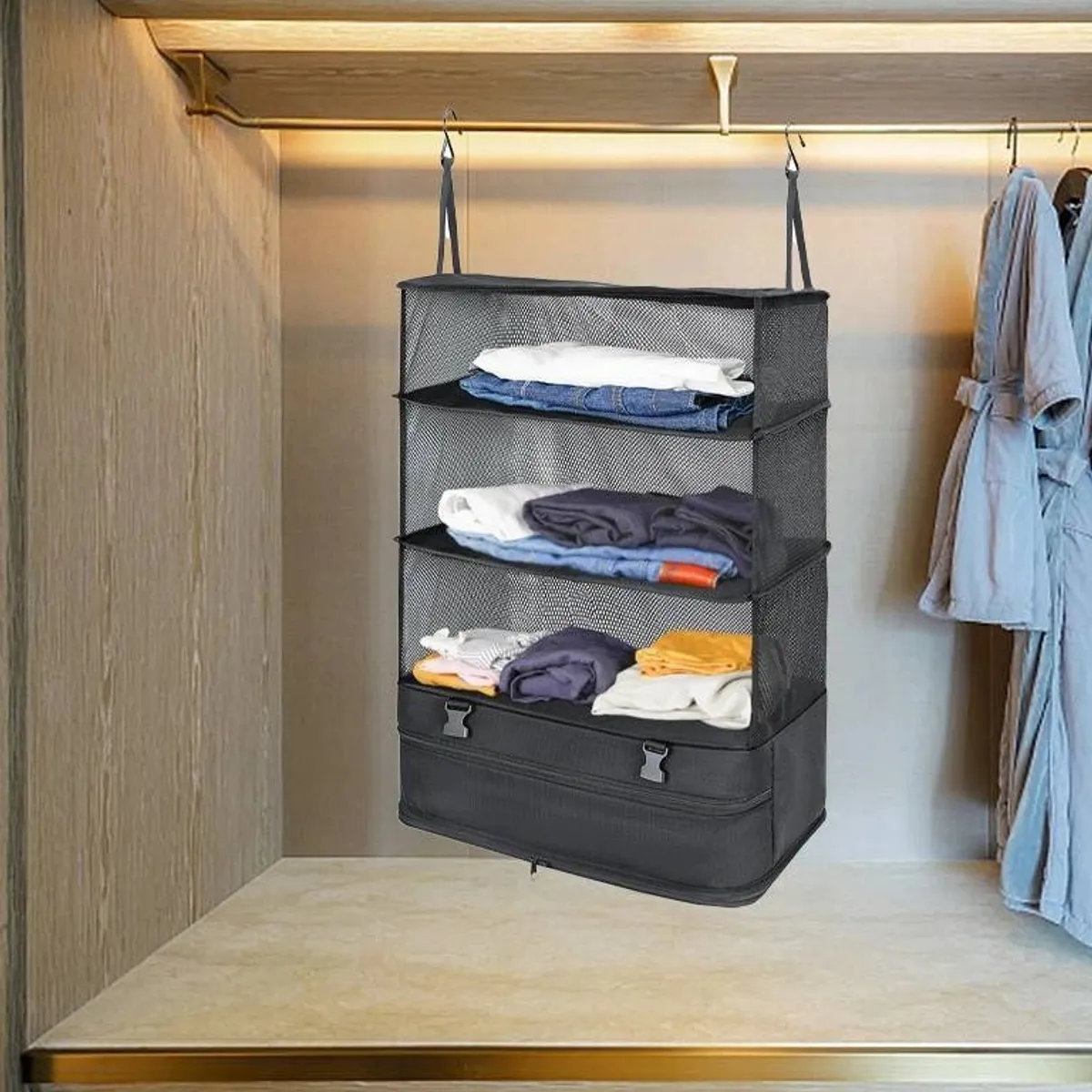 GENERICO - Estante Organizador Equipaje Viaje Colgante Closet Portátil