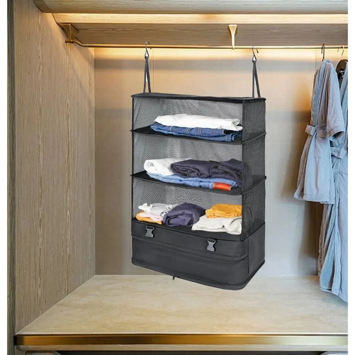 GENERICO - Estante Organizador Equipaje Viaje Colgante Closet Portátil