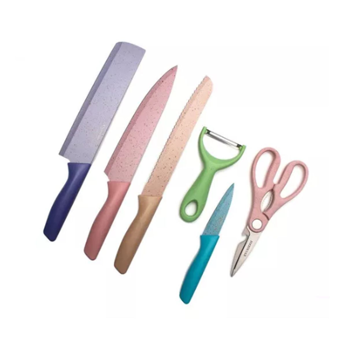 AFM - Set Cuchillos 6 Pzs Acero Inoxidable Mármol Mango Ergonómico