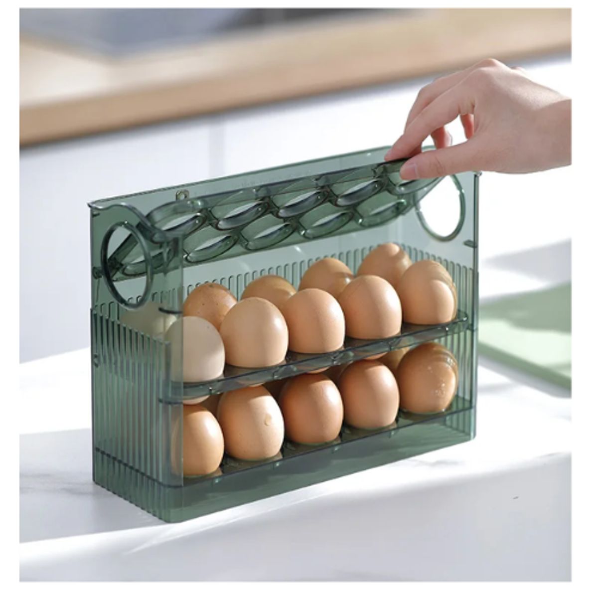 AFM - Caja De Almacenamiento Organizadora Para Huevos 30 Puestos