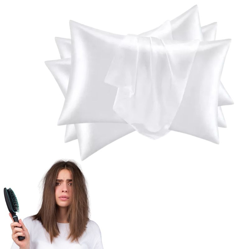 GENERAL - Funda Para Almohada En Satin Anti Frizz Cuida Cabello Blanco