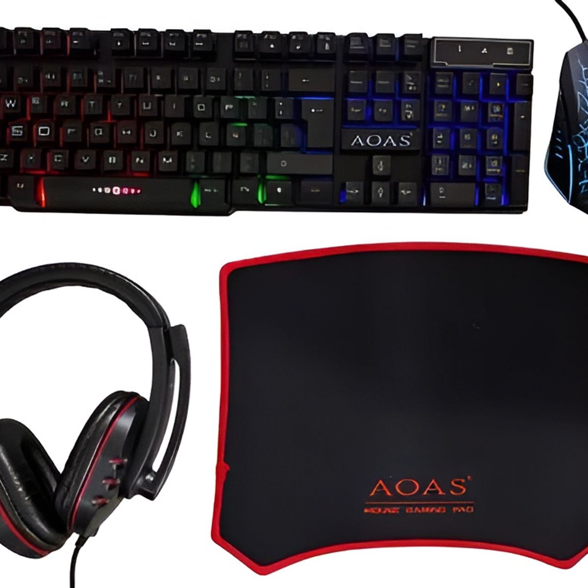 GENERICO - Combo Teclado Mouse Diadema Almoadilla RGB