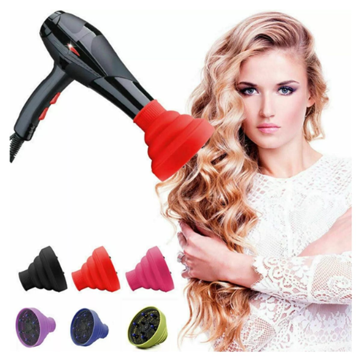 AFM - Difusor Adaptador Para Secador Rizos Pelo Cabello Plegable