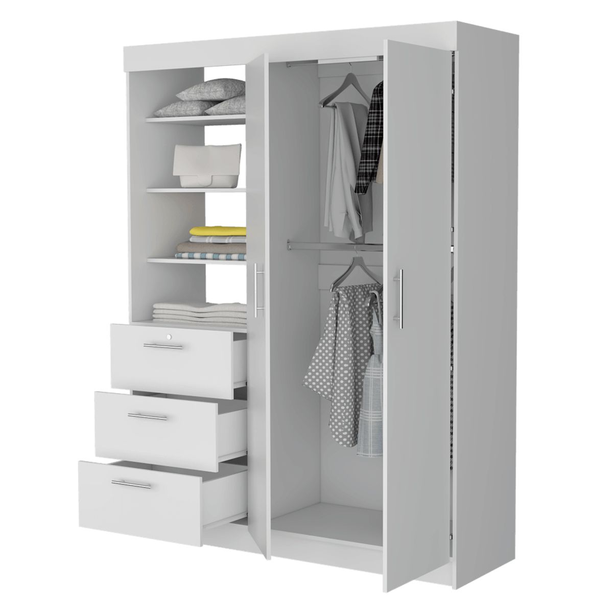 RTA DESIGN - Closet Pekín Blanco Vainilla Dos Puertas y Tres Cajones Organizadores