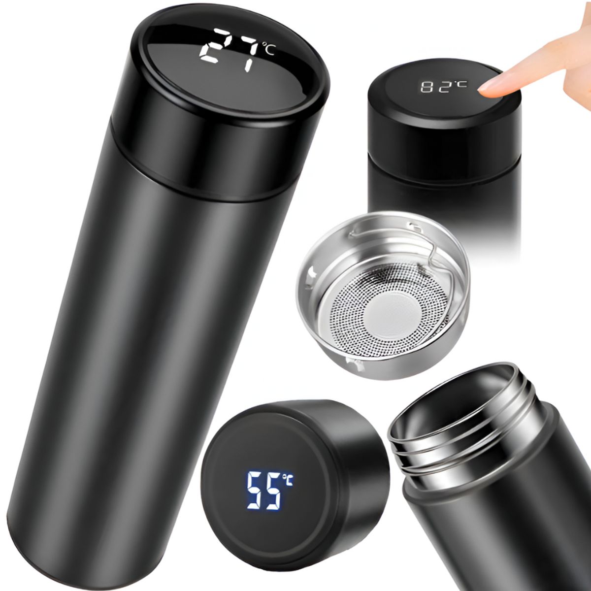 GENERICO - Termo Digital Lector De Temperatura Pantalla Led de 500 Ml