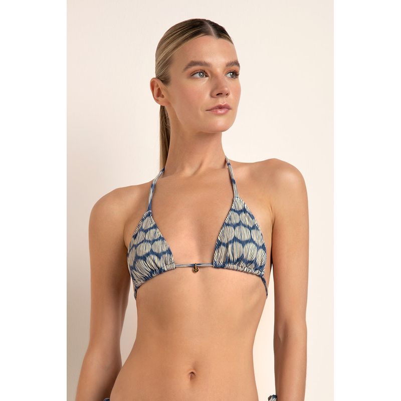 TOUCHE BALNEAIRE - Top bikini triángulo pequeño en lycra con textura