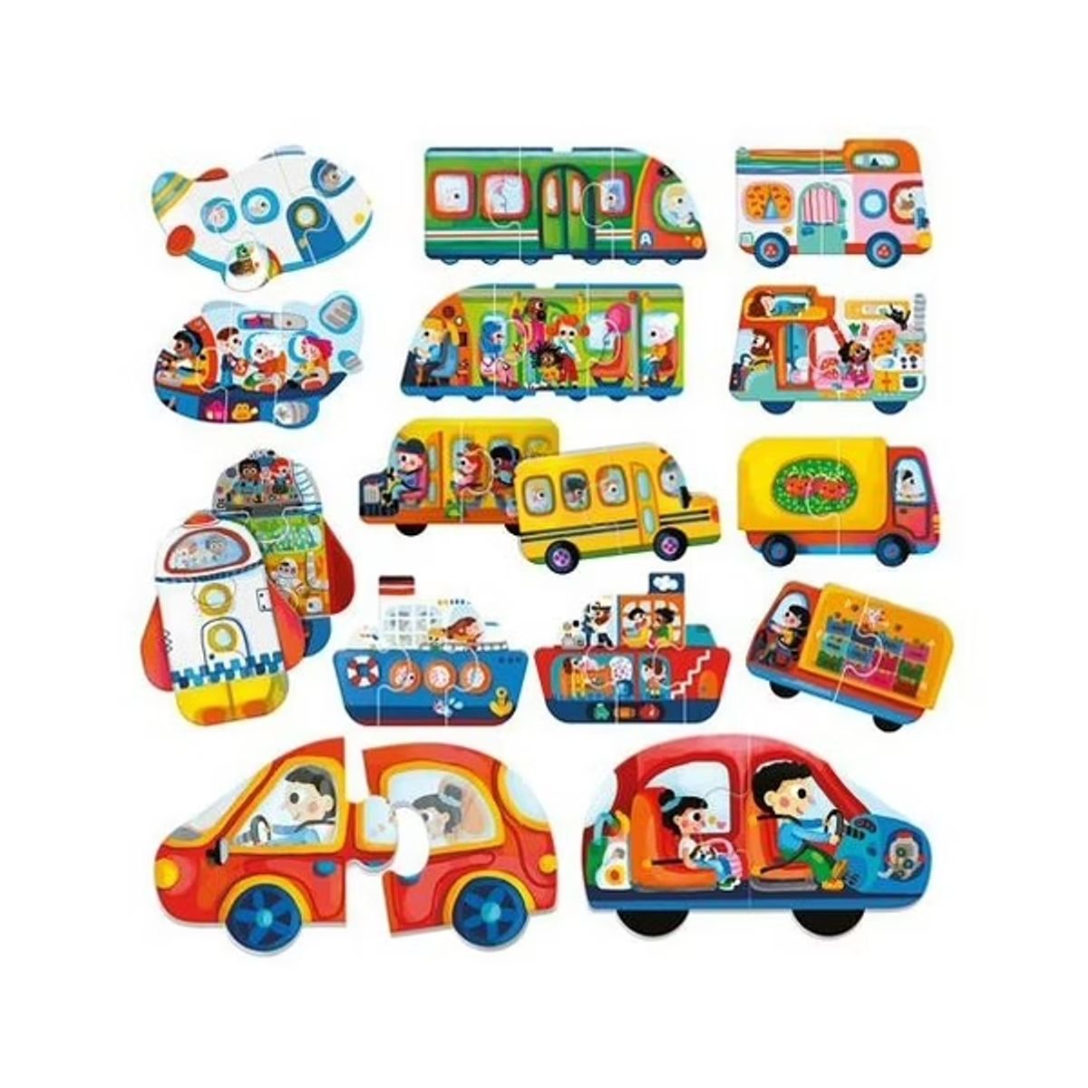 JUGANDO Y EDUCANDO - Rompecabezas Educativo De Vehículos para Niños