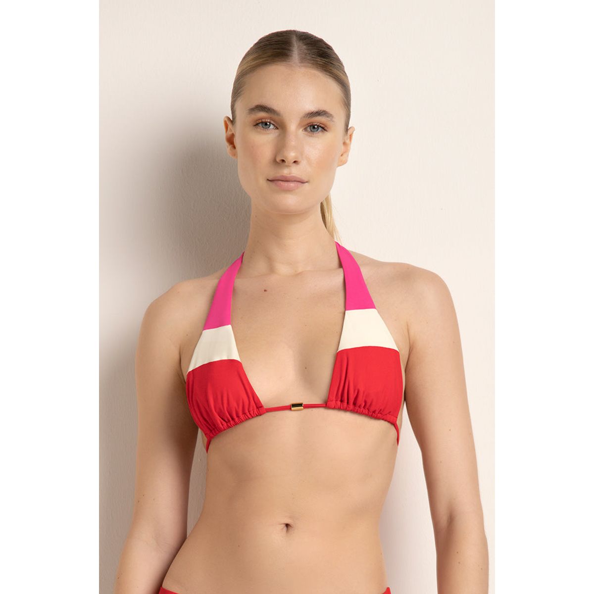 TOUCHE BALNEAIRE - Top bikini triángulo largo en bloques de Color