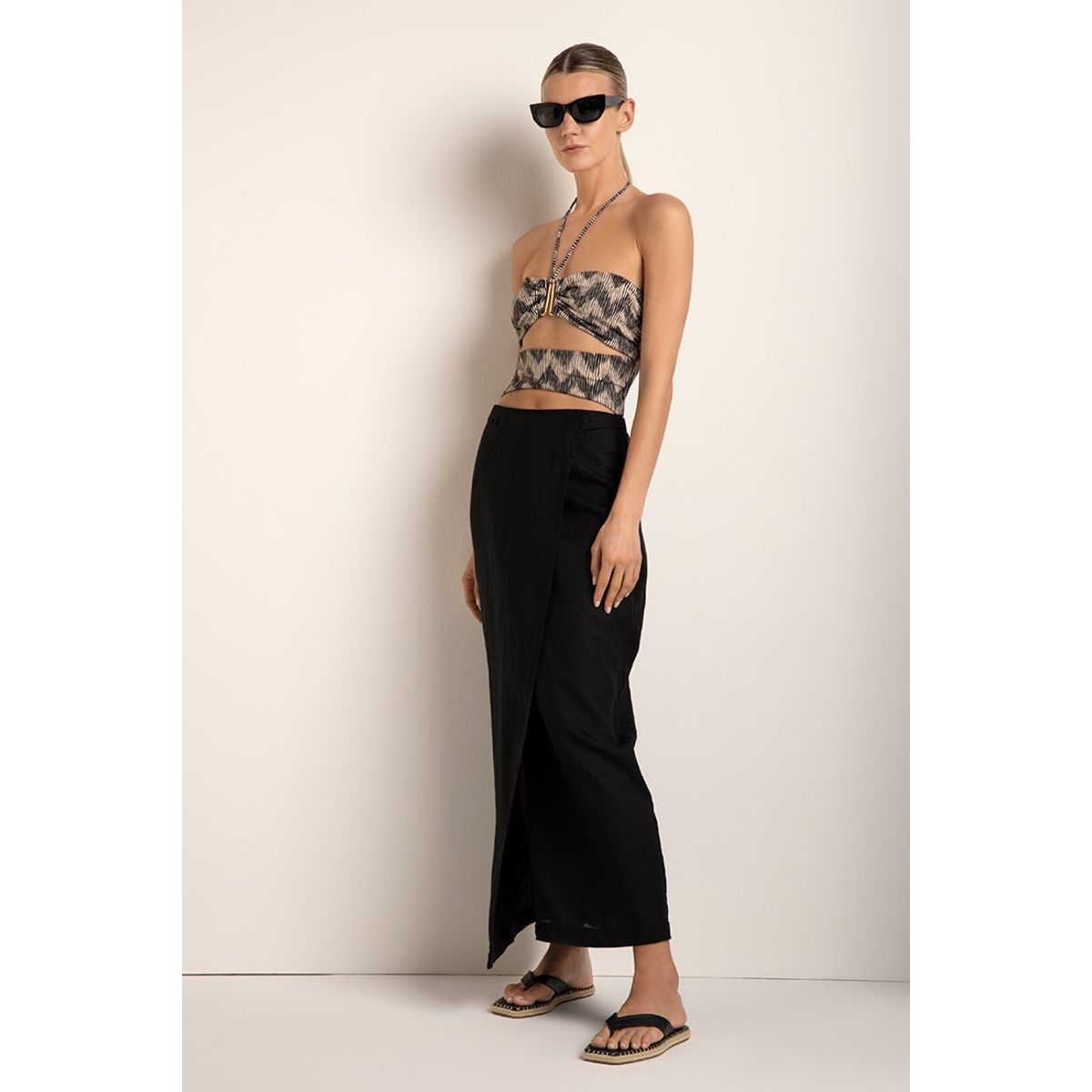 TOUCHE BALNEAIRE - Falda recta con cintura deconstruída y botones