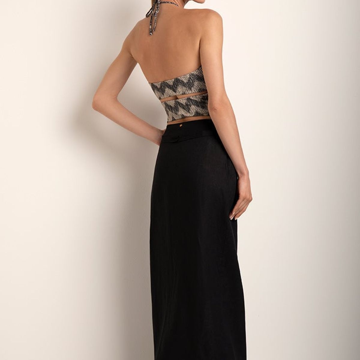 TOUCHE BALNEAIRE - Falda recta con cintura deconstruída y botones