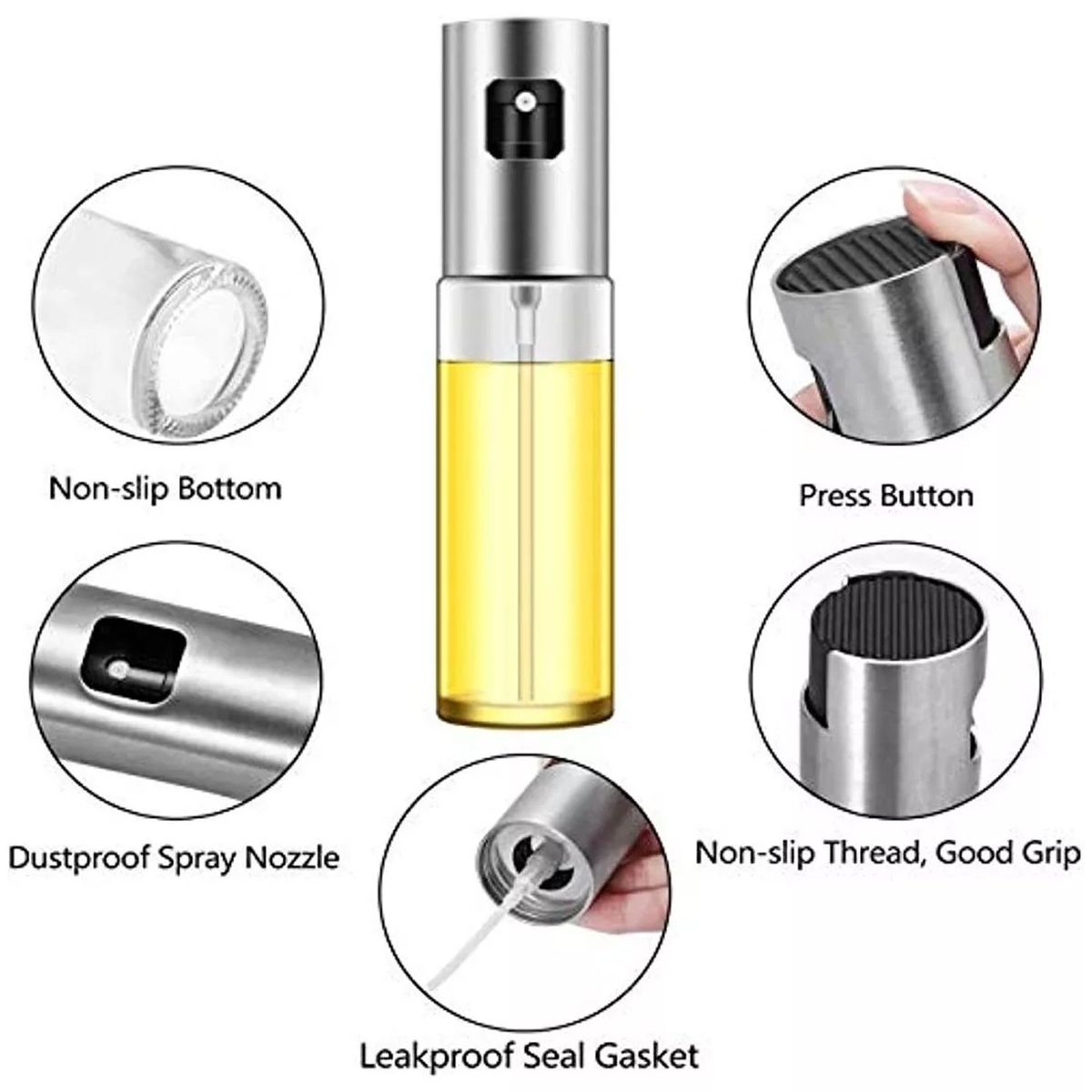 ONE PIXEL - Aceitera Spray Acero Inoxidable Aceite Vinagre Pulverizador