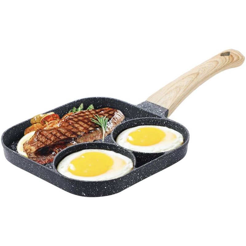 ONE PIXEL - Sarten Antiadherente Desayuno Para Huevos Parrilla Dividida