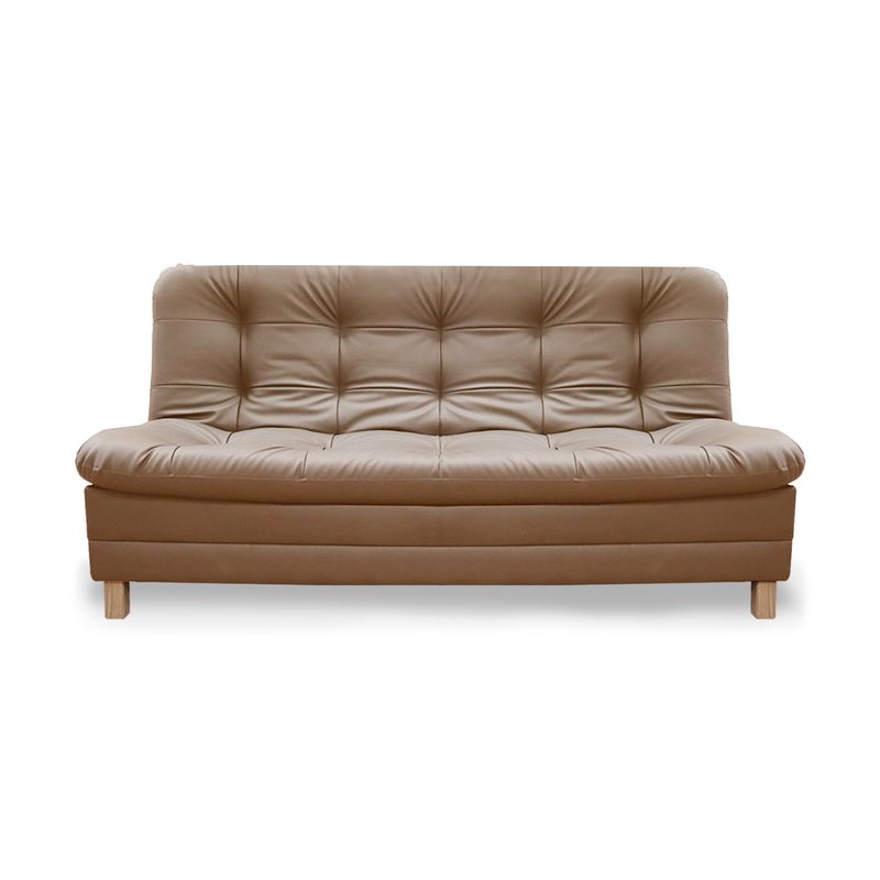 GENERICO - Sofacama Zeink 3 Posiciones Tipo Cuero Camel + Cojines
