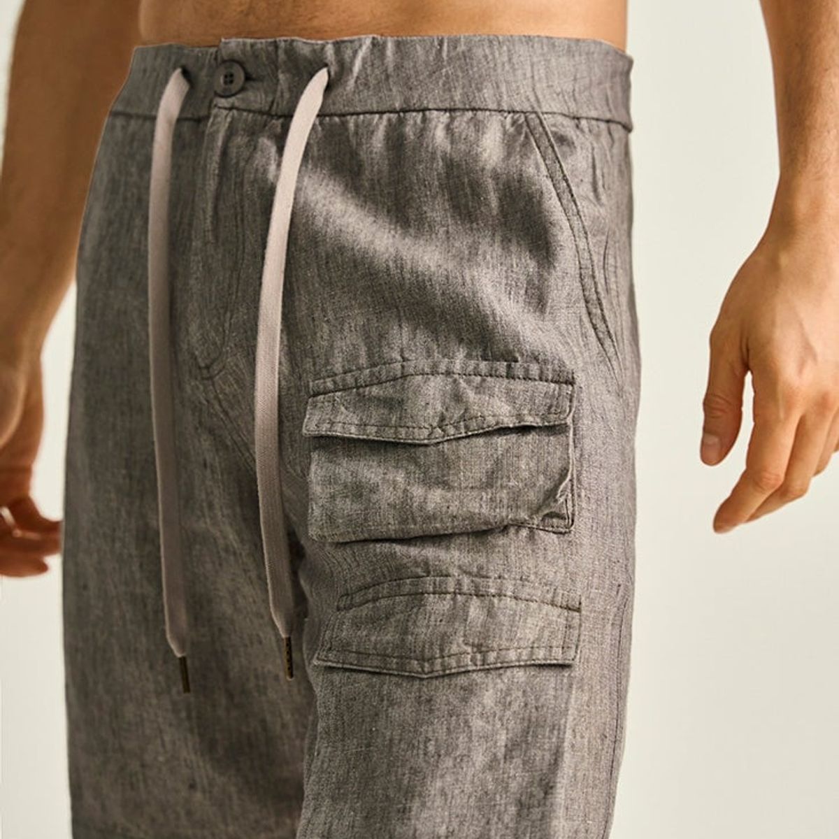 ILOT - BERMUDA CARGO EN LINO SILUETA RELAJADA BH40041S PARA HOMBRE