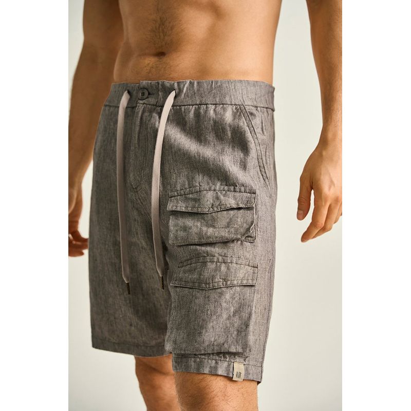 ILOT - BERMUDA CARGO EN LINO SILUETA RELAJADA BH40041S PARA HOMBRE_.