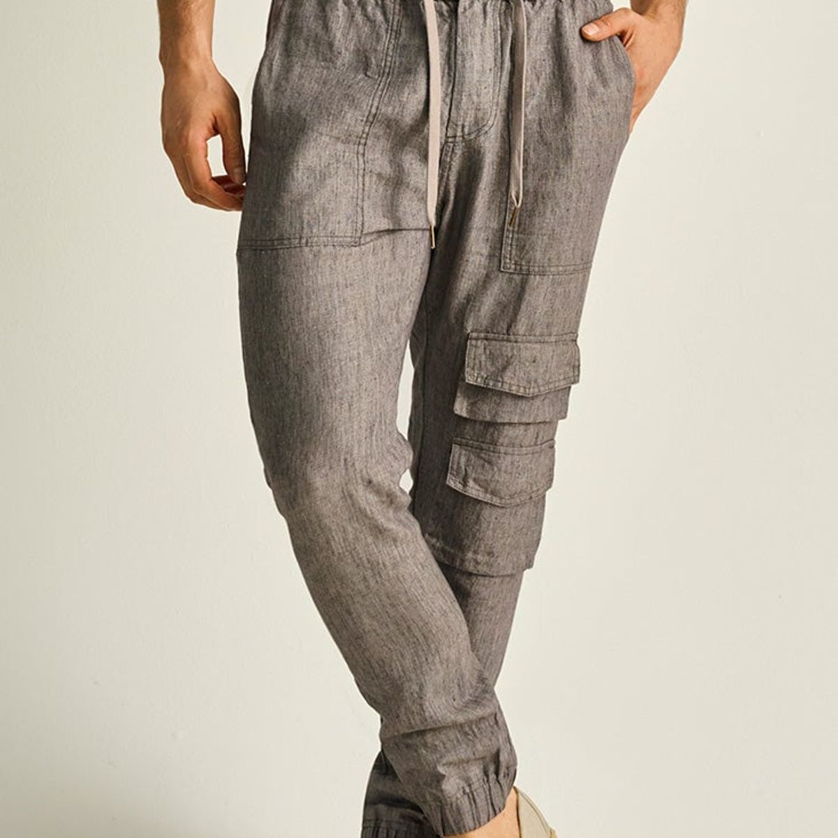 ILOT - PANTALÓN CARGO EN LINO SILUETA RELAJADA PH40041S PARA HOMBRE