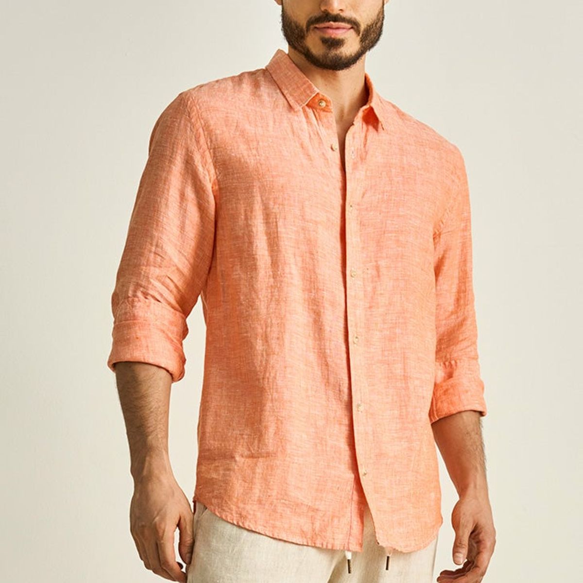 ILOT - CAMISA EN LINO MANGA LARGA SILUETA AJUSTADA SH79041S PARA HOMBRE