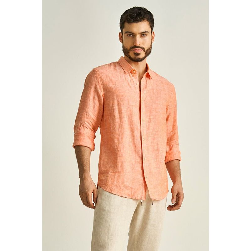 ILOT - CAMISA EN LINO MANGA LARGA SILUETA AJUSTADA SH79041S PARA HOMBRE_.