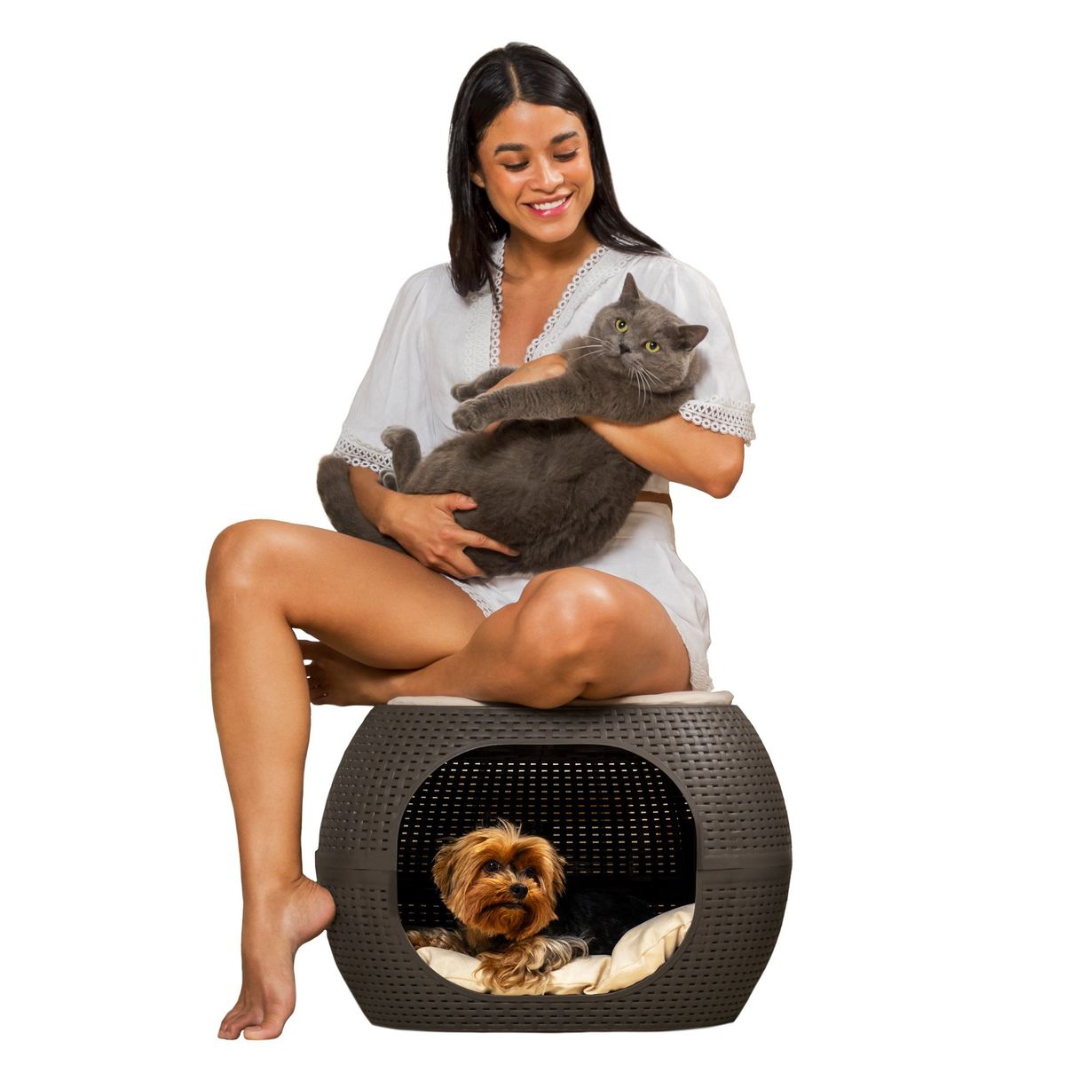 PLASTICOS MQ - Cama Para Mascotas Interior y Exterior Blanco Marca Mq