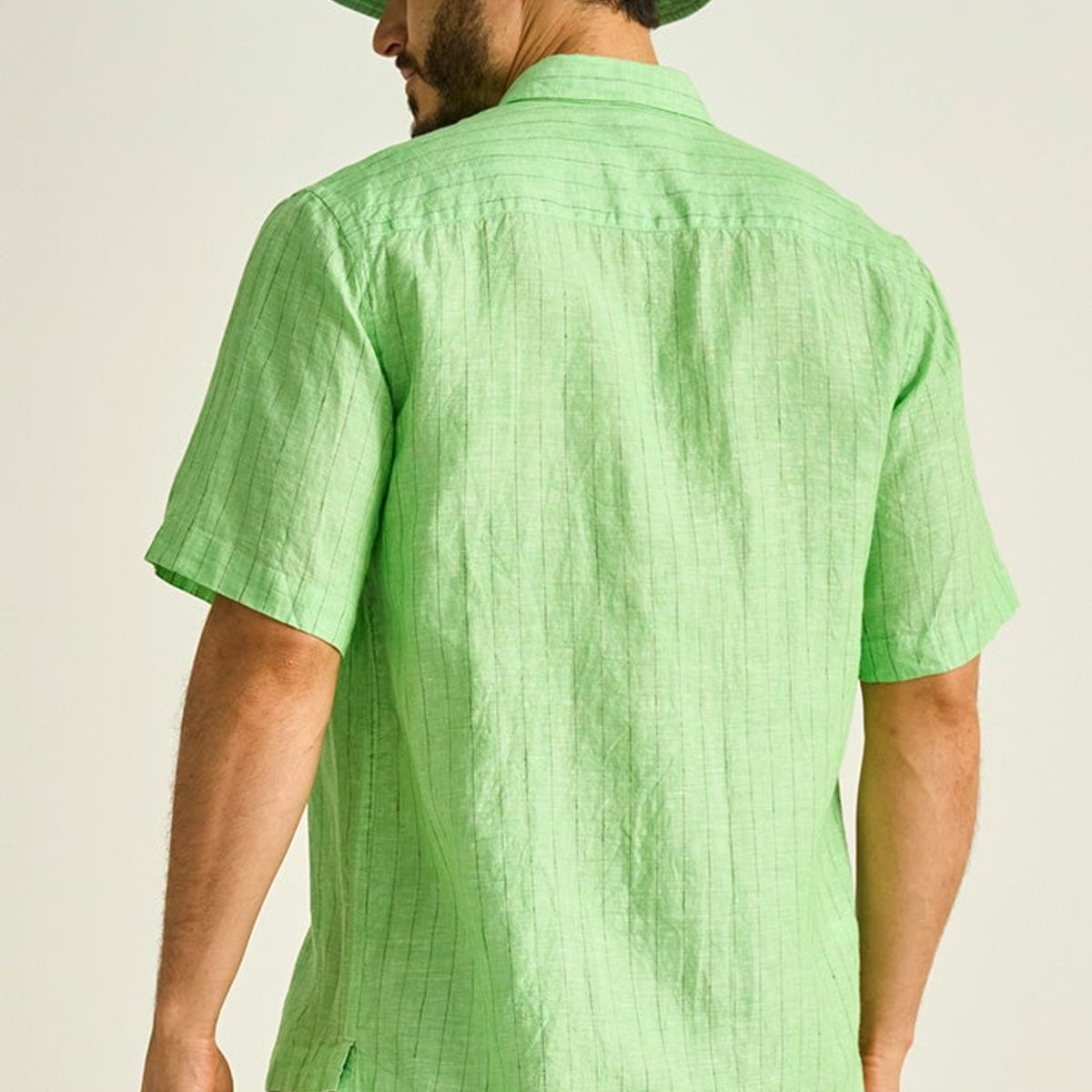 ILOT - CAMISA EN LINO MANGA CORTA SILUETA CLÁSICA SH82041S PARA HOMBRE