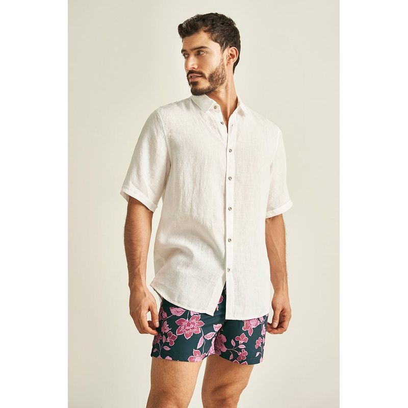 ILOT - CAMISA EN LINO MANGA CORTA SILUETA CLÁSICA SH86041S PARA HOMBRE_.