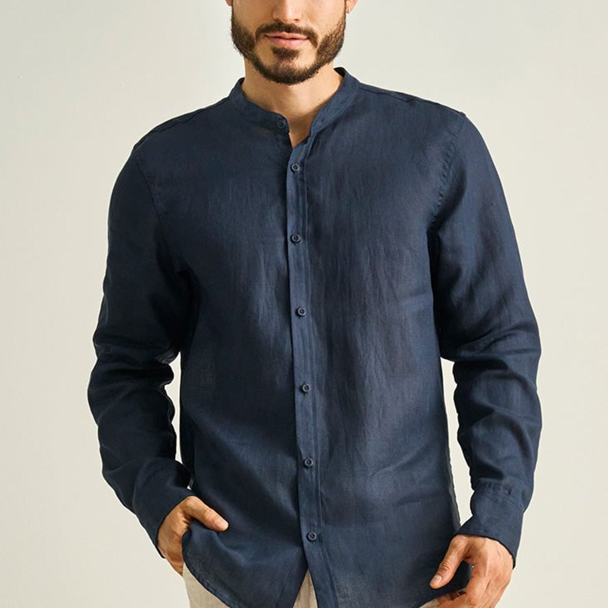 ILOT - CAMISA MANGA LARGA SILUETA CLÁSICA CUELLO NERÚ SH83041S PARA HOMBRE