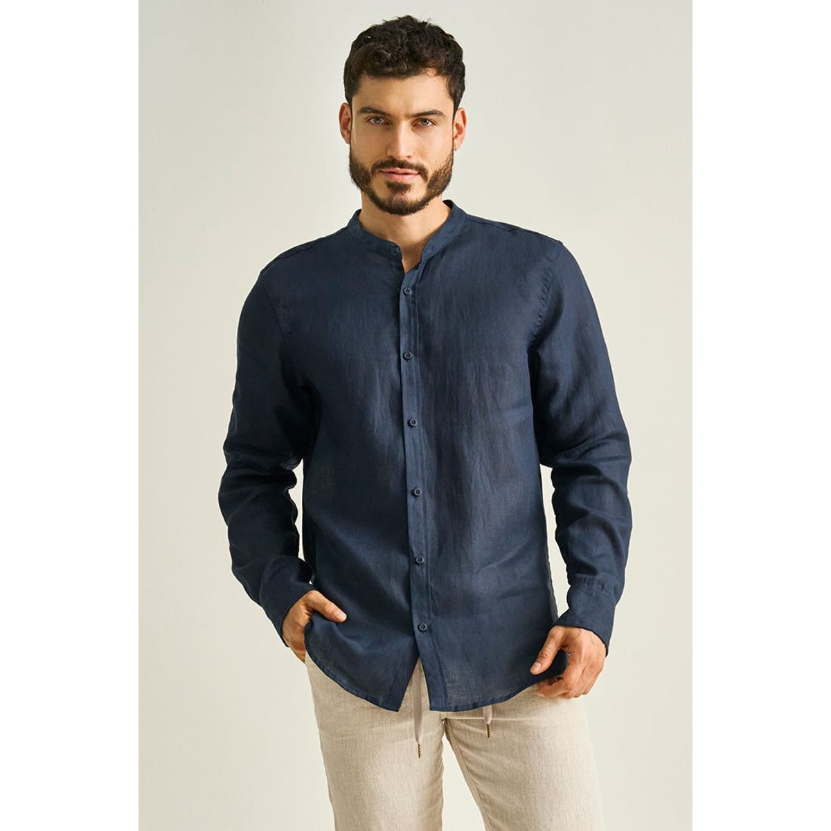 ILOT - CAMISA MANGA LARGA SILUETA CLÁSICA CUELLO NERÚ SH83041S PARA HOMBRE
