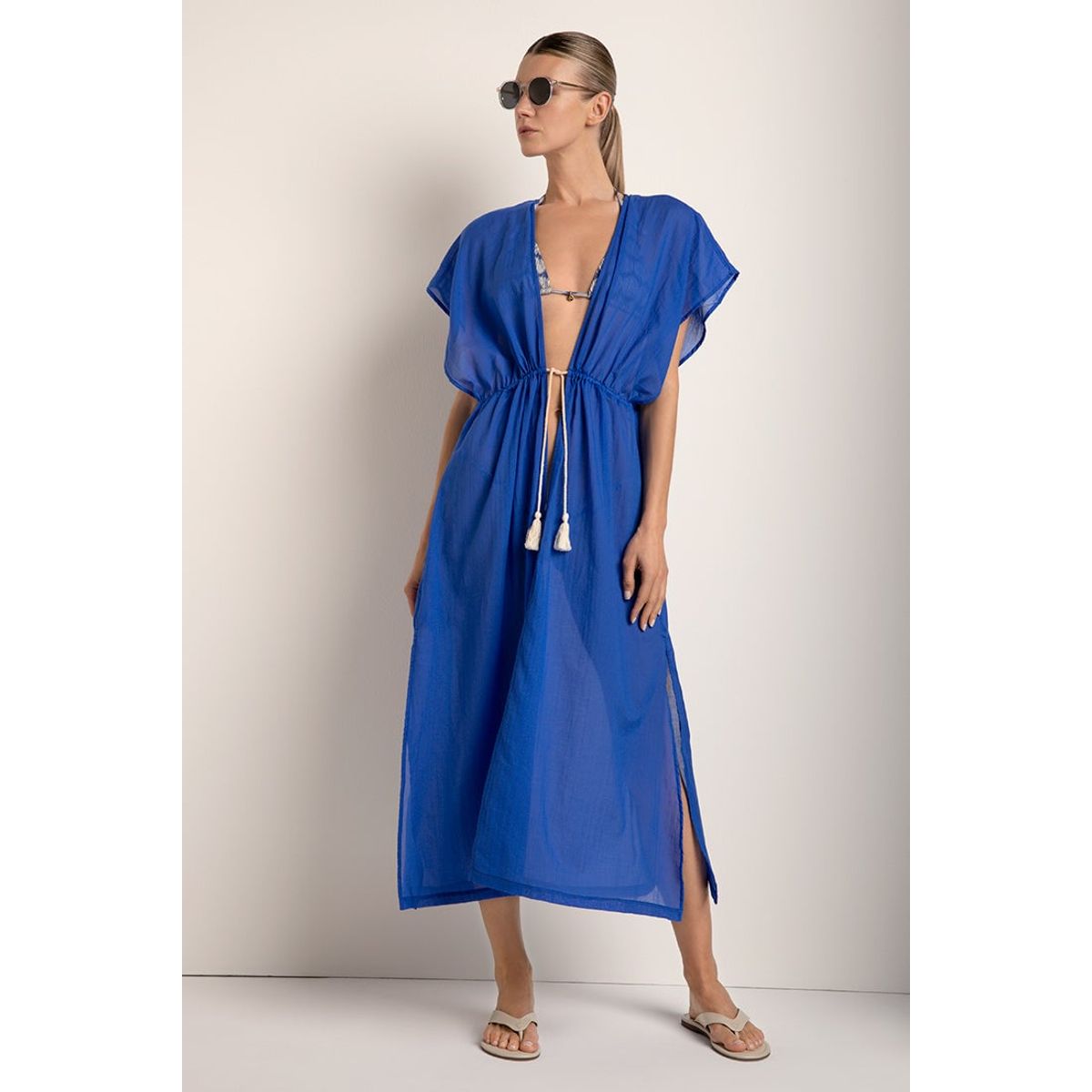 TOUCHE BALNEAIRE - Cover up largo abierto con tiras ajustables