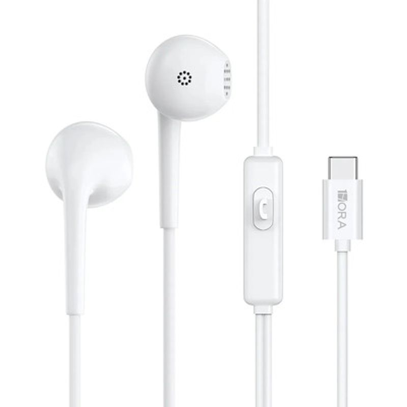 1 HORA - Audífonos In-ear Manos Libres Alámbrico Tipo Usb C Aut124 Color Blanco