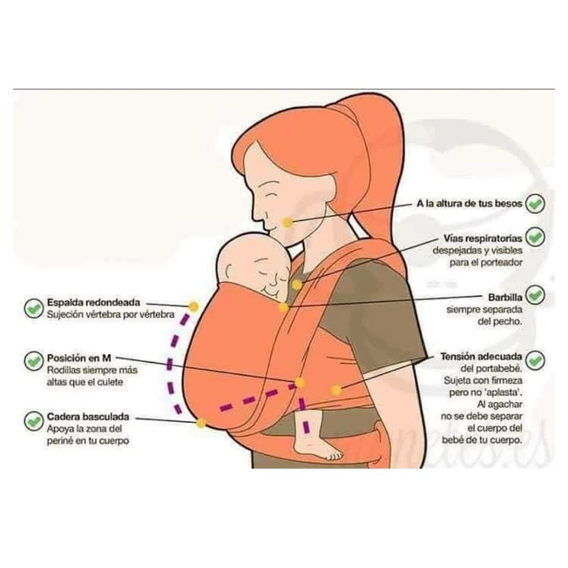 AFM - Fular Cargador Elástico Para Bebe Malla